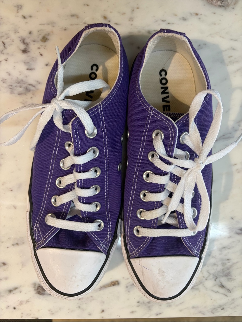 Converse Womens Purple Low Top Canvas Sneakers